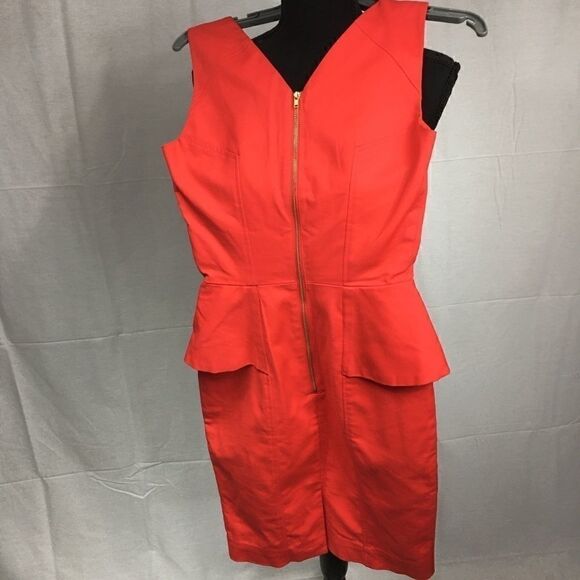H & M red size 2 sheath with ruffle dress zipper - Picture 12 of 13